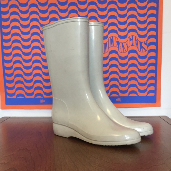 Brookline white rubber rain boots - Picture 5 of 8
